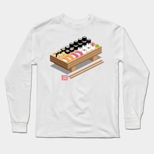 Isometric Pixel Art Sushi Long Sleeve T-Shirt